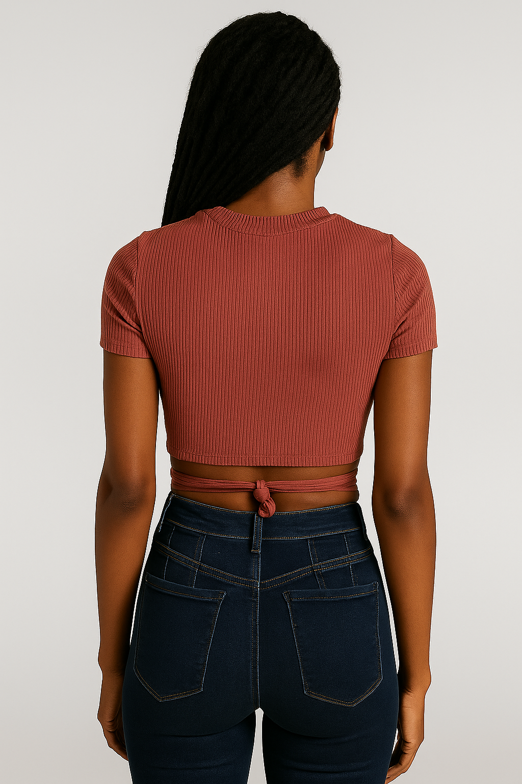 chocolate keyhole tie knot top