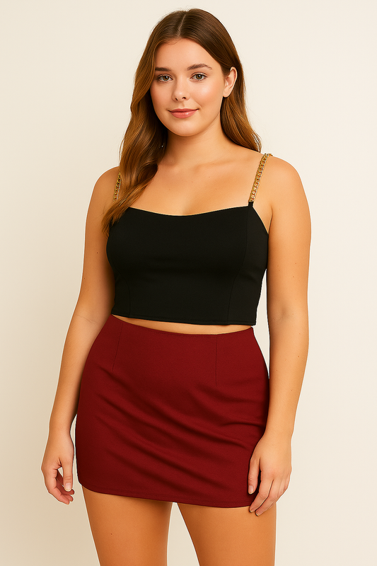 Satin Tube Top with Gold straps