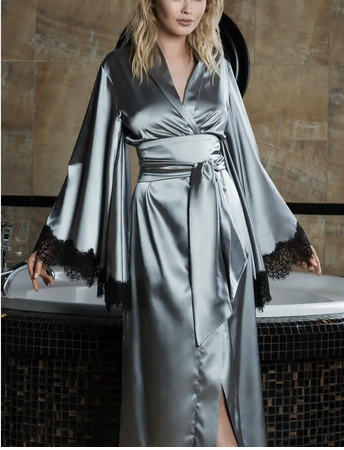 Eliza Long Silky Kimono Robe