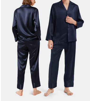 His and hers classic silk pajamas