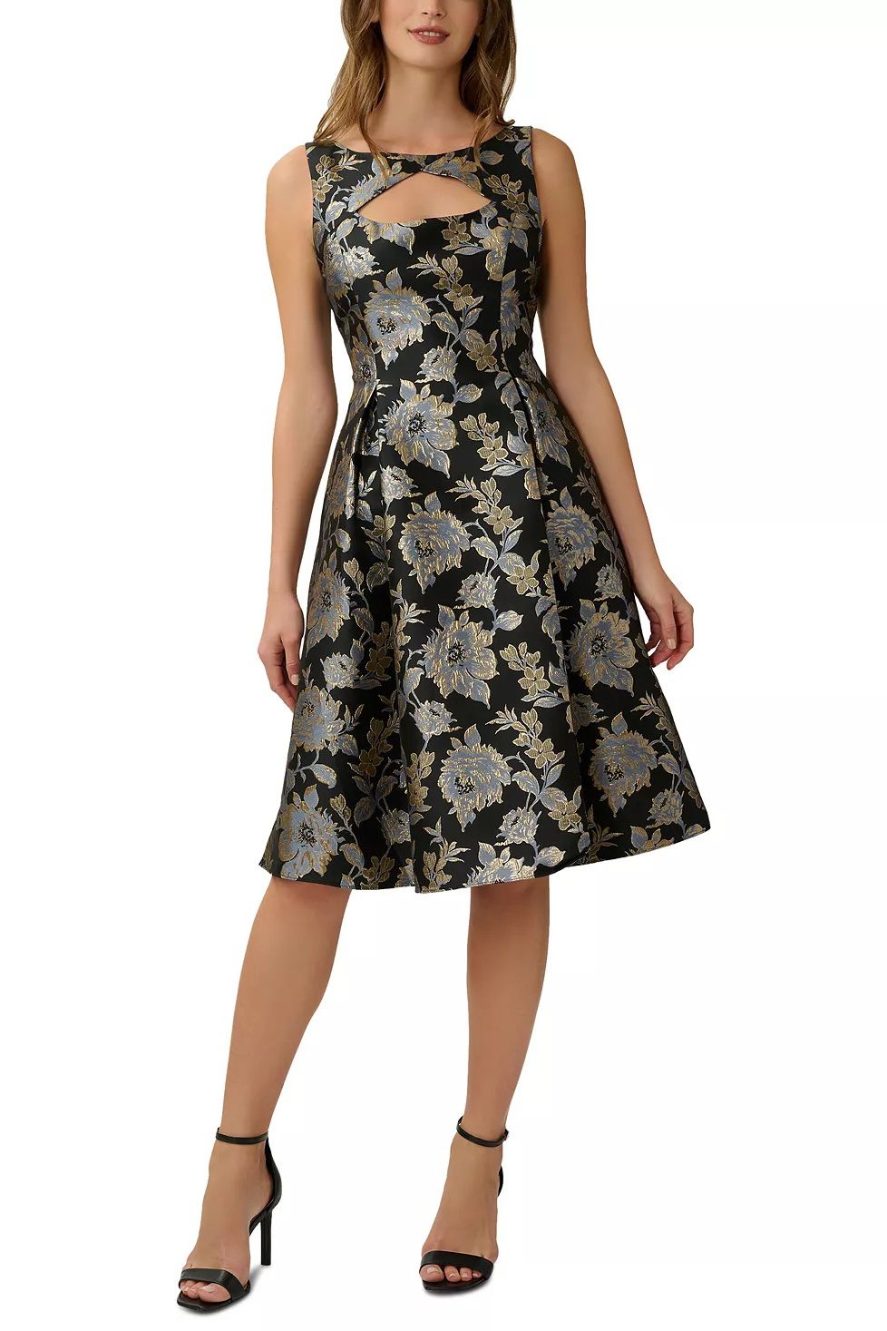 Adrianna Papell cutout front jacquard dress