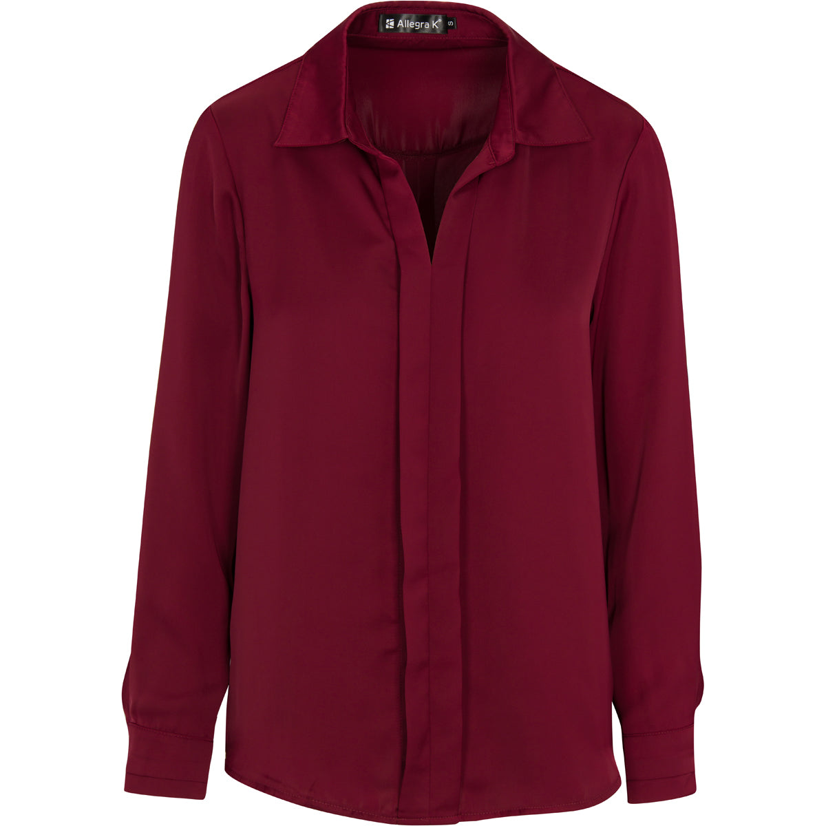 red satin v neck blouse
