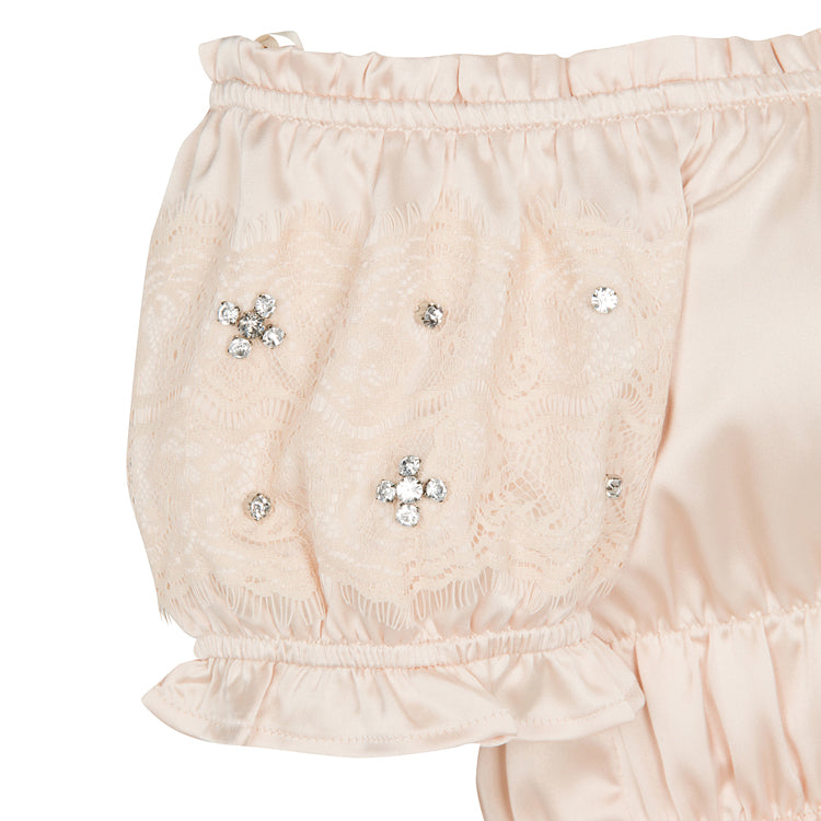 satin jeweled top